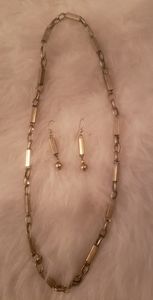 Gold Tone Necklace and Earring Set